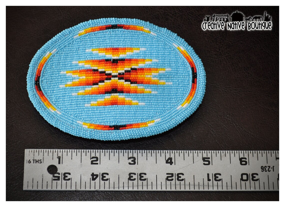 Native American Beaded Belt Buckle Etsy
