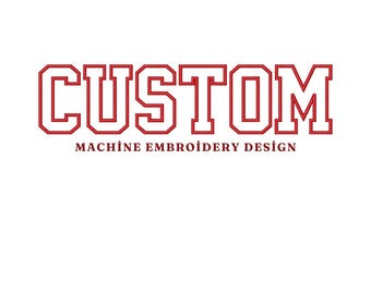 Diseño de bordado de aplique personalizado: Texto personalizado (Descarga digital)