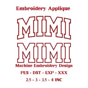 Mimi Applique Embroidery Design: Grandmother, Arched (Digital File)