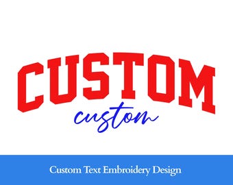 Diseño de bordado de texto personalizado: Arte de palabras personalizado (descarga digital)