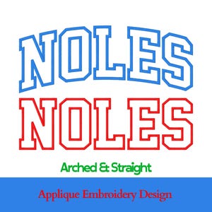Disegno per ricamo Noles Applique / Font Team Varsity (file digitale)