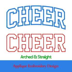 Cheer Applique Embroidery Design: Cheerleader Squad Patch (Digital File)