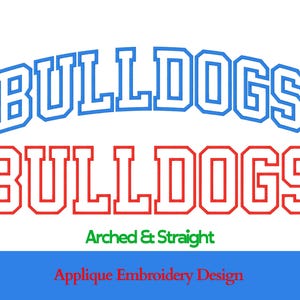 Bulldogs Applique Embroidery Design | Varsity Font (digital Download ...