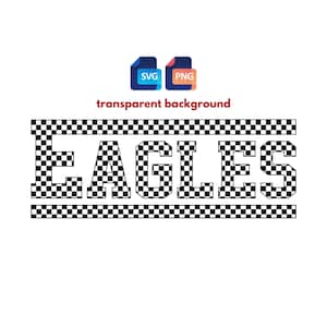 Checkered Eagles PNG: Mascot Shirt Design (Digital Download SVG/PNG)