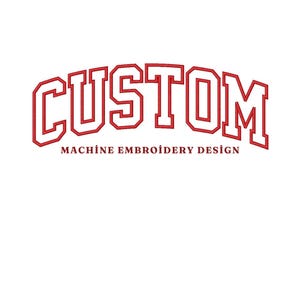 Custom Text Applique Embroidery Design: Personalized Digitized Pattern (Digital Download)