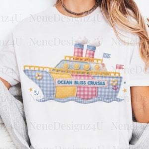 Patchwork Cruise PNG Design, Nautical Tropical Vacation Shirt (Digital Download)
