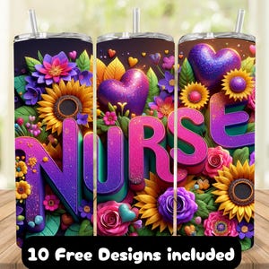 Nurse Tumbler Wrap for Healthcare Worker, Nurse 20oz Skinny Tumbler Sublimation Design, Nurse Tumbler Wrap PNG, Medical Tumbler Design