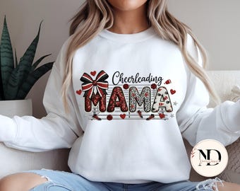 Cheer Mama PNG | Cozy Game Day Shirt Design | Puff Embroidery Cheerleader Mom Sublimation