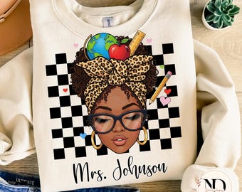 Teacher Life PNG: Black Educator, School Theme, Sublimation Design