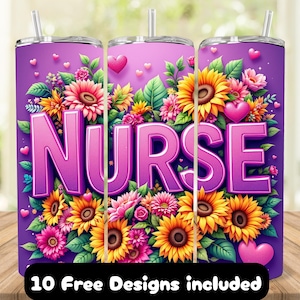 Nurse Tumbler Wrap for Healthcare Worker, Nurse 20oz Skinny Tumbler Sublimation Design, Nurse Tumbler Wrap PNG, Medical Tumbler Design