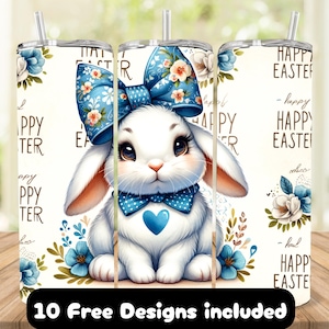 Cute Bunny Tumbler Wrap, Sublimation Design, Digital Download, Bunny Tumbler Wrap, Spring Tumbler Wrap,Tumbler Easter Png, Bunny, Easter Png