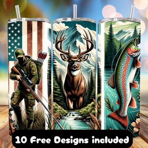 Deer Hunting Wrap, American Fishing PNG, Fish Tumbler Wrap, Deer Sublimation Design, Hunting PNG, 20oz Hunting Tumbler wrap, Dad Gift