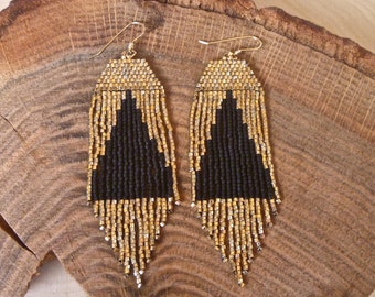 Golden Pyramid Earrings-CHOOSE YOUR COLOR