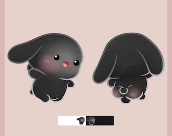 Bunny booty waddle emote for Twitch and Discord