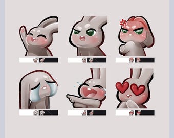 6 konijn-emoties voor Twitch/Discord