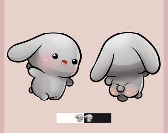 Bunny booty waddle emote for Twitch and Discord
