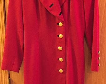 Escada iconic vintage red button up dress!