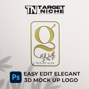 Elegant 3D Mock up Logo, Layered Photoshop file, Easy Edit