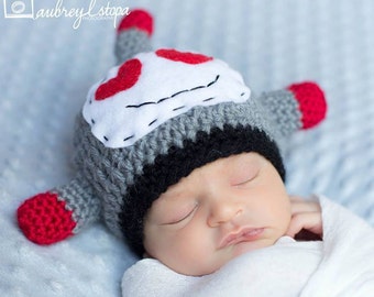 Baby Robot Hat, Geek Baby, Robot Theme Nursery, Crochet Photo Prop, Love Robot, Heart Hat, Gender Neutral Hat, Baby Boy Gift