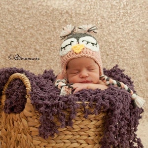 Baby Owl Hat, Crochet Owl Hat, Woodland Theme Nursery, Baby Shower Gift, Gender Neutral Hat, Owl Lover, Animal Hat
