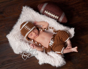 Newborn Football Hat and Shorts Photo Prop