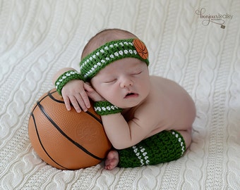 Newborn Basketball Player Photo Prop/ Newborn Sports Team Photo Prop/Newborn Legwarmers and Headband