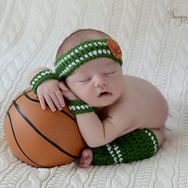 Newborn Basketball Player Photo Prop/ Newborn Sports Team Photo Prop/Newborn Legwarmers and Headband