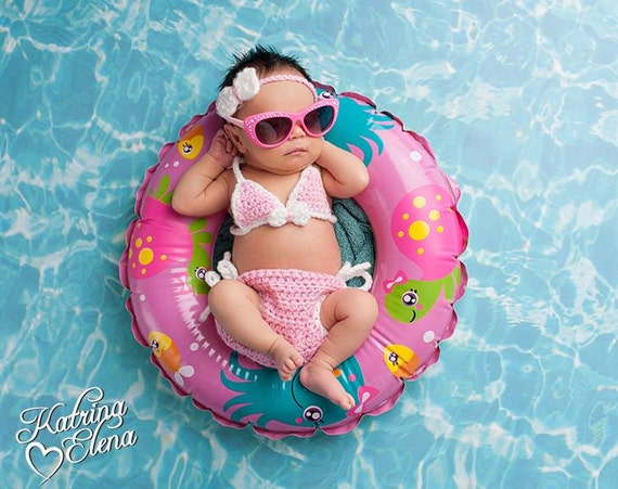 Newborn Bikini Prop, Beach Theme Baby Shower, Baby Girl Photo Prop