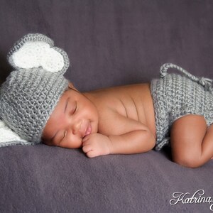 Baby Elephant Outfit, Jungle Theme Nursery, Gender Neutral Prop, Safari Baby Shower, Gift for Baby, Elephant Hat, Crochet Photo Prop