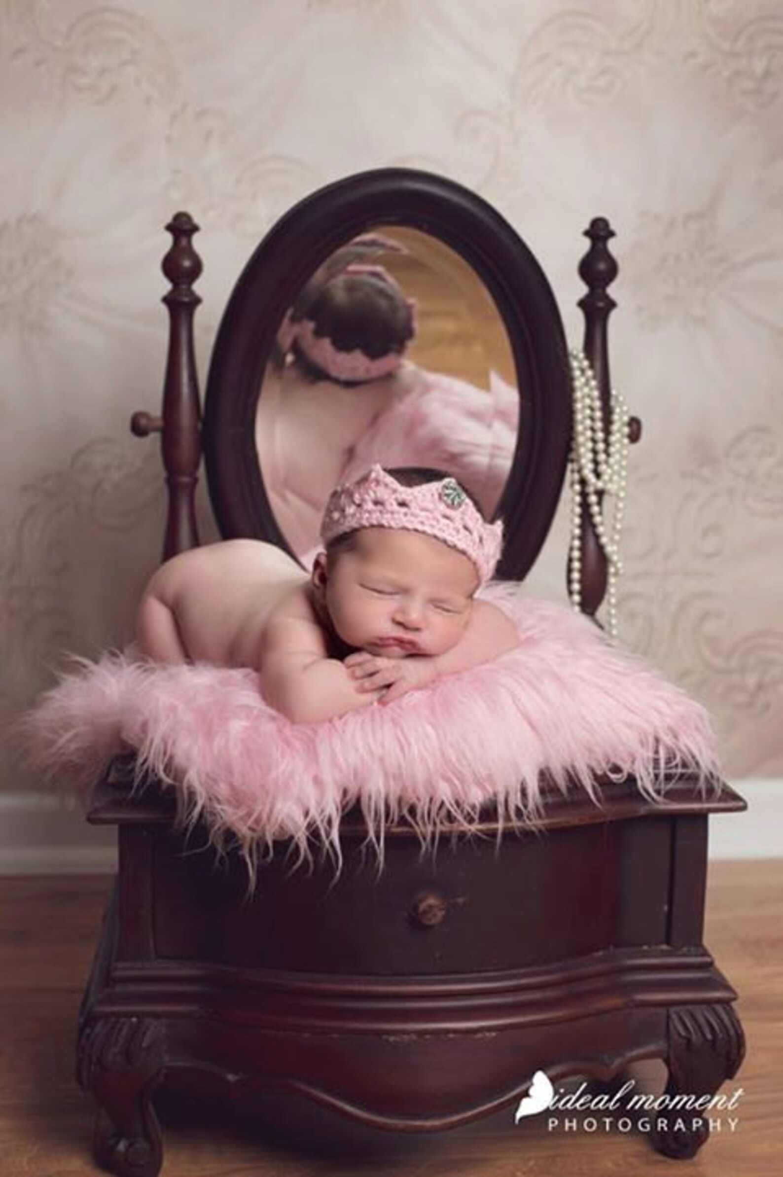 Newborn Girl Crown/ Pink Princess Crown/ Baby Girl Crown/ Etsy