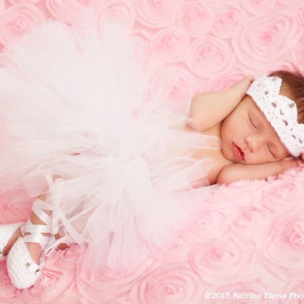 Baby Ballet Slippers and Crown Headband