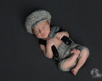 Little  Man Baby Shower, Newsboy Outfit, 1920s inspired, Newsboy Cap, Baby Boy Photo Prop, Baby Boy Gift, Newborn Photo Prop