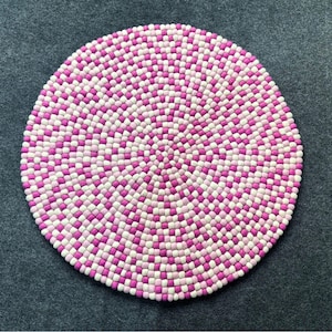 Round Felts Ball Rug| Hand-Felted Wool 40cm-300cm Area Carpet For Room Decoration| Mix Color Woolen Rug 100% Natural Wool| Soft &Sustainable