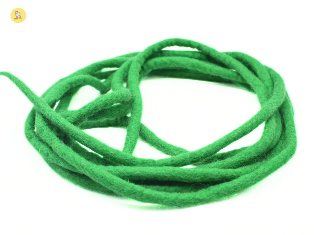 Round Felt Rope Handmade Green Wool Felt Cord: Eco-friendly Craft Rope - Etsy