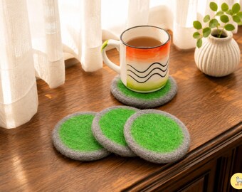 Handmade Wool Felt Trivet Set: Heat-Resistant Table Protector