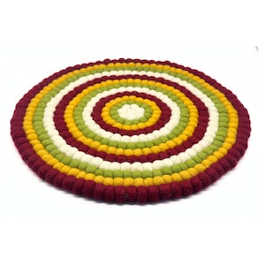 Round Felt Ball Chair Pad |Felted Wool Seat Pad |48cm Hand- Felted Round Seat Cover For Your Comfortable Sitting Experience| Soft& Washable