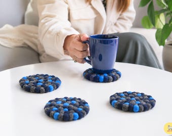 Wool Felt Ball Coaster: Handmade Heat-Resistant Trivet
