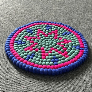 Round Felt Ball Chair Pad| Warm And Soft Wool Seat Pad| 45cm Hand-Felted Seat Cushion For Your Comfortable Sittings.