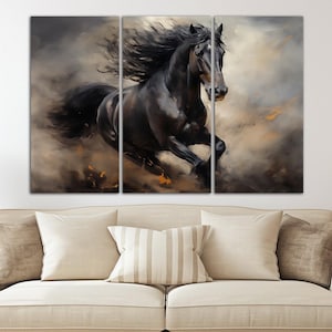 Modern horse canvas wall art print Horse art wall decor Horse wall art Horse oil painting print Animal art prints Large wall art