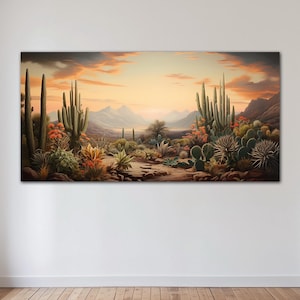 Arizona desert canvas wall art print Southwestern decor Arizona landscape painting Boho cactus wall art Southwest art prints Wall decor