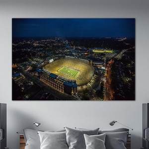 Michigan football stadium canvas wall art print College dorm decor University Michigan American football Boys room wall decor Large wall art