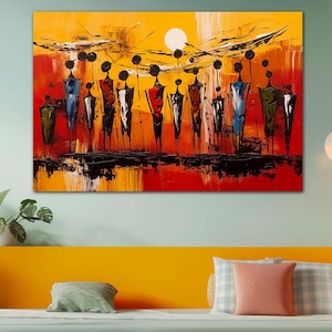 Contemporary African canvas wall art print African decor Masai African American Abstract African art prints Large Wall Art