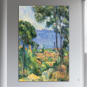 Paul Cezanne View through the Trees canvas wall art print Cottagecore decor Impressionist landscape Famous art prints Printable wall art