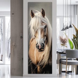 Western horse canvas wall art print Farmhouse decor Tall narrow wall art Country horse painting Art prints Large wall art