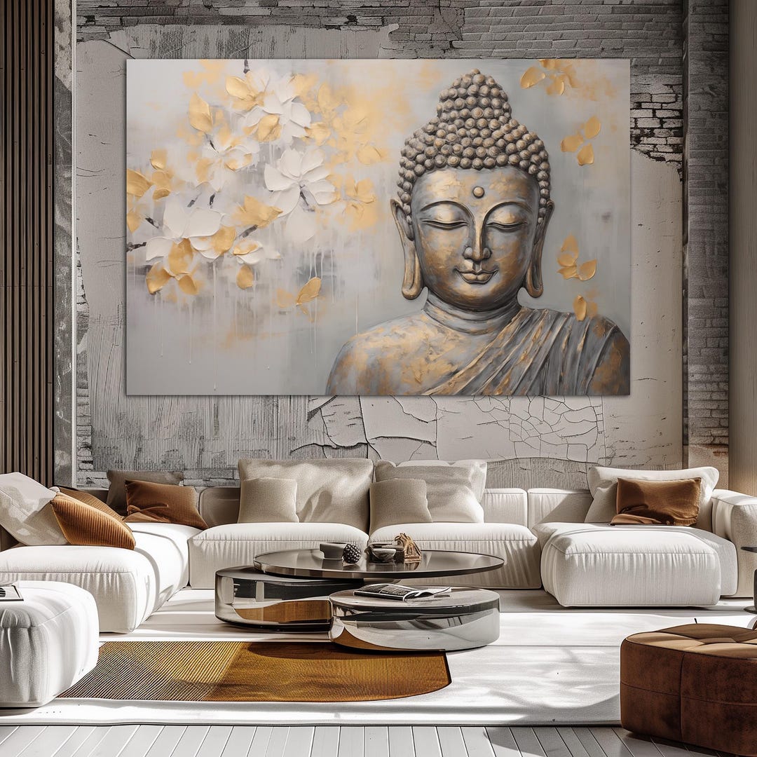Buddha Canvas Wall Art Print Asian Decor Buddhism Meditation Yoga Gifts ...