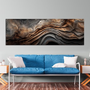 Rustic wood canvas wall art print Contemporary wall decor Abstract above king bed art Large wall art prints