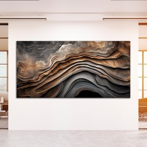 Rustic Abstract Wood Texture Canvas Wall Art: Ready to Hang