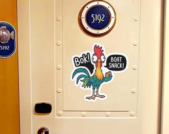 Disney Funny Heihei Boat Snack Cruise Door Magnet, Moana Magnet,Cruise Door Decor, Cruise Ship Magnets UOUE07