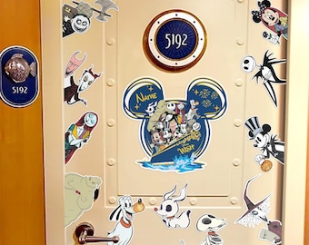 Personalized Mickey Minnie The Nightmare Before Christmas Disney Cruise Magnet, Jack Skellington Oogie Boogie Cruise Stateroom Door UOUJ17