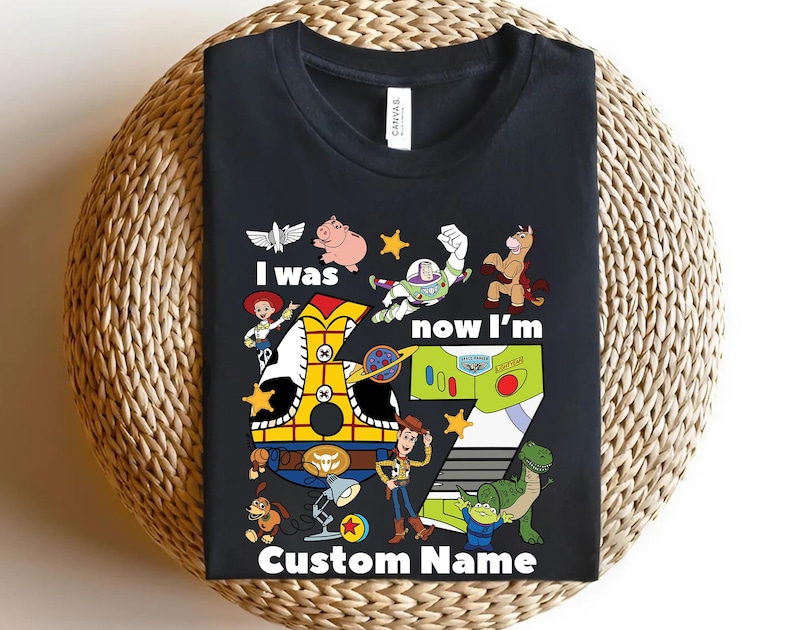 I Was 6 Now I'm 7 Shirt, Woody and Buzz Lightyear Birthday Tee, Toy Story 7th Birthday Shirt, Custom Disney Boy Shirt OIOQ14 image 10